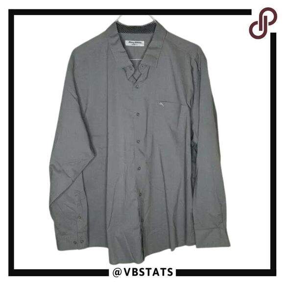 Tommy Bahama Island Zone Regal Gray Long Sleeve Shirt Size XXL - Picture 1 of 8